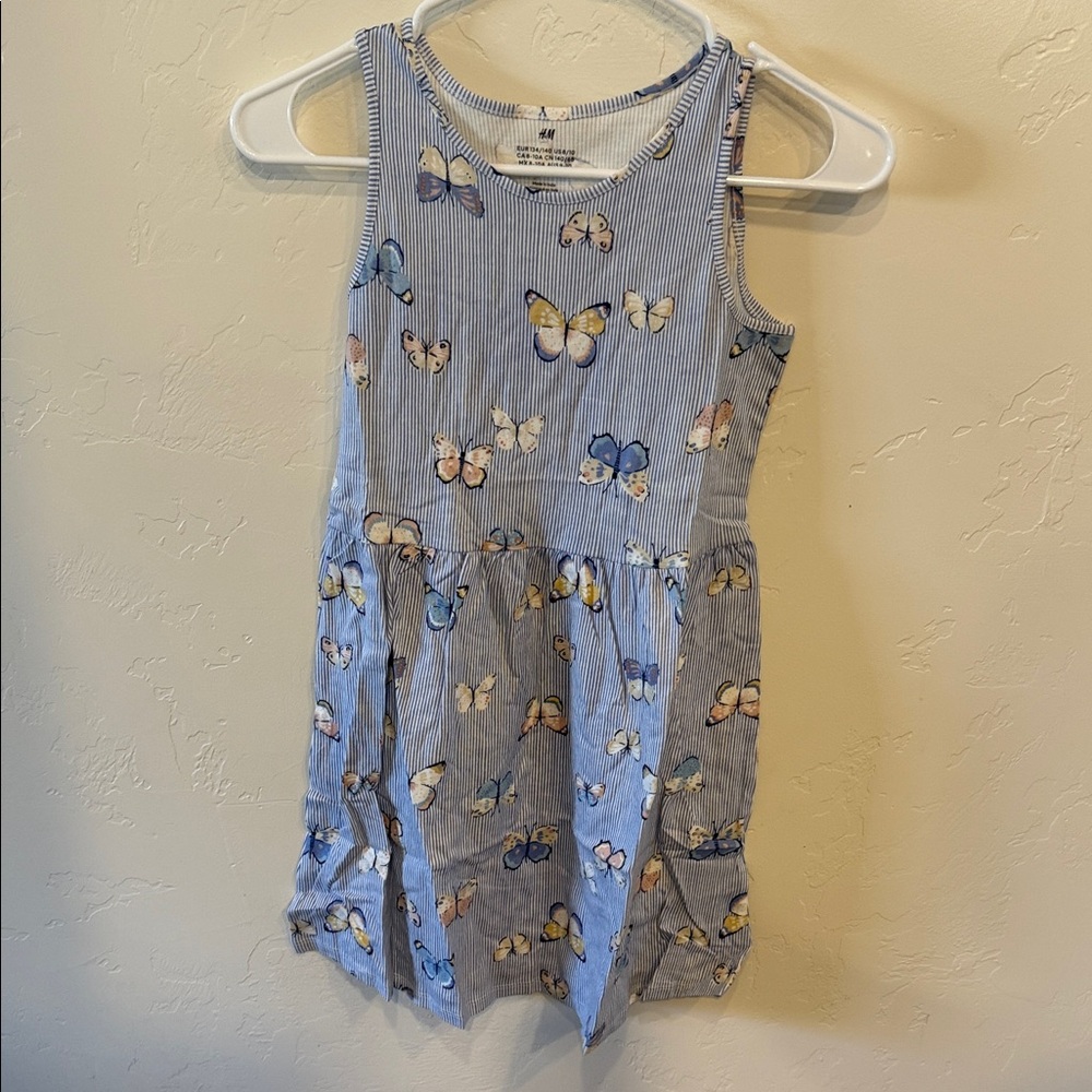 H&M Striped dress with Butterfly Design